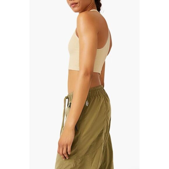 FP Movement Free Throw Metallic Sparkle Crop Tank in Sesame Size XS - Picture 3 of 6